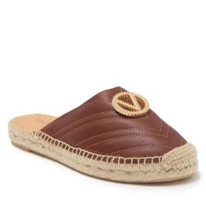 NEW Valentino By Mario Valentino Slip-on Leather Brown Espadrille Shoes Size 39